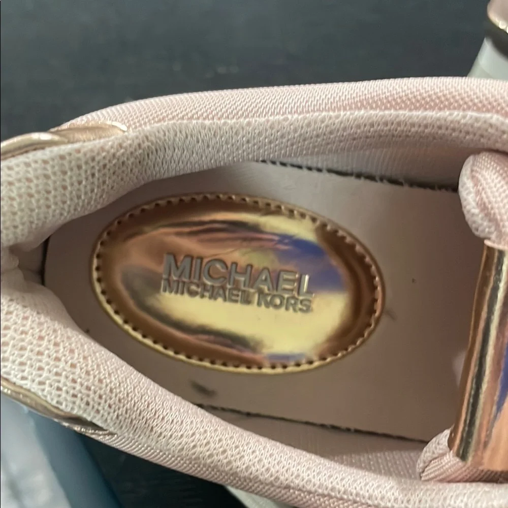 Michael Kors Pink and White Retro Sneakers - Picture 2 of 9